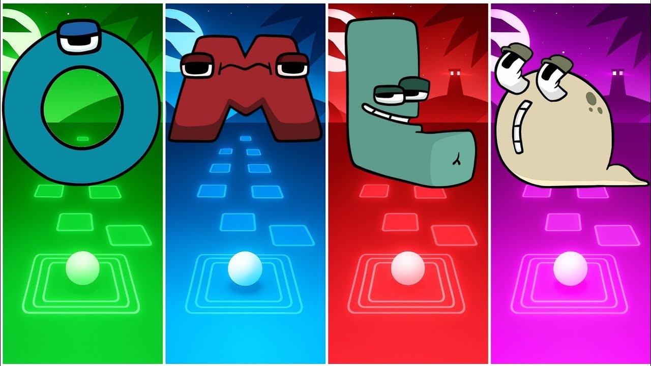 ALPHABET LORE O 🟢 🆚 M 🔵 🆚 L 🔴 🆚 Q 🟣 – TILES HOP 🔥🎶