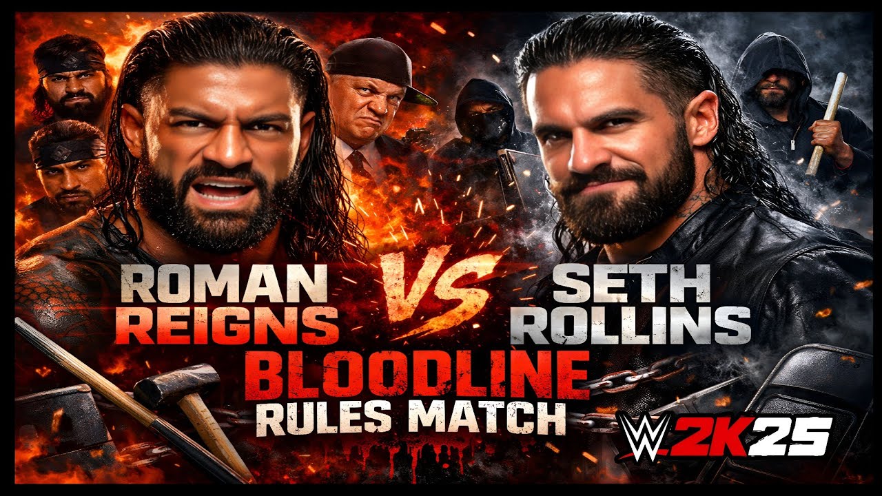 Roman Reigns Vs Seth Rollins Bloodline Rules Match WTF 🤬 Moment And Crazy 😧 Ending Match WWE 2k25 