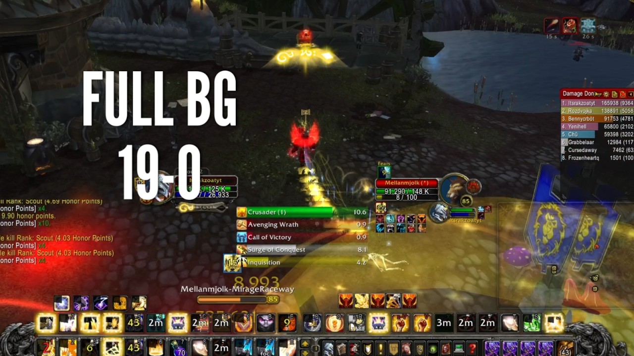 19-0 Full BG Ret Paladin Solo PvP Cataclysm Classic