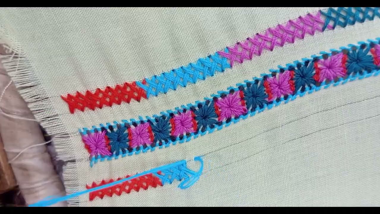 Tarkashi training border design#art #embroidery Hand work 🪡❤❤