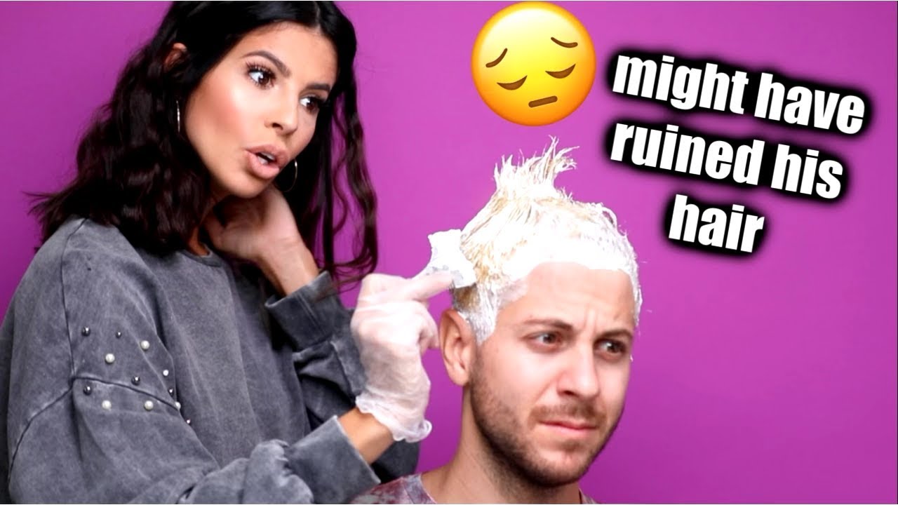 I BLEACHED  MY HUSBANDS HAIR... I've never done this before.