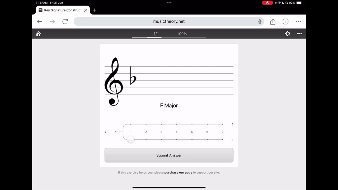 musictheorydotnet - Tenuto - Exercise Customiser Settings