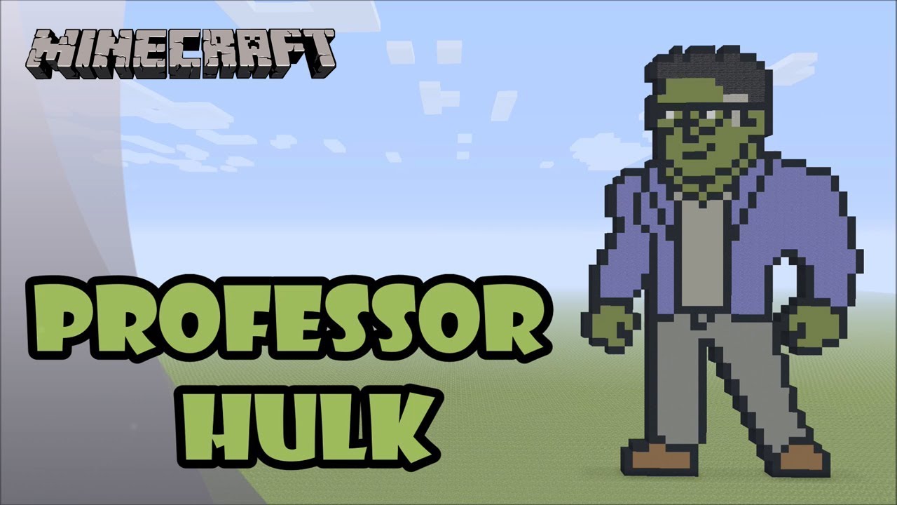 Minecraft: Pixel Art Tutorial and Showcase: Professor Hulk (Avengers: Endgame)