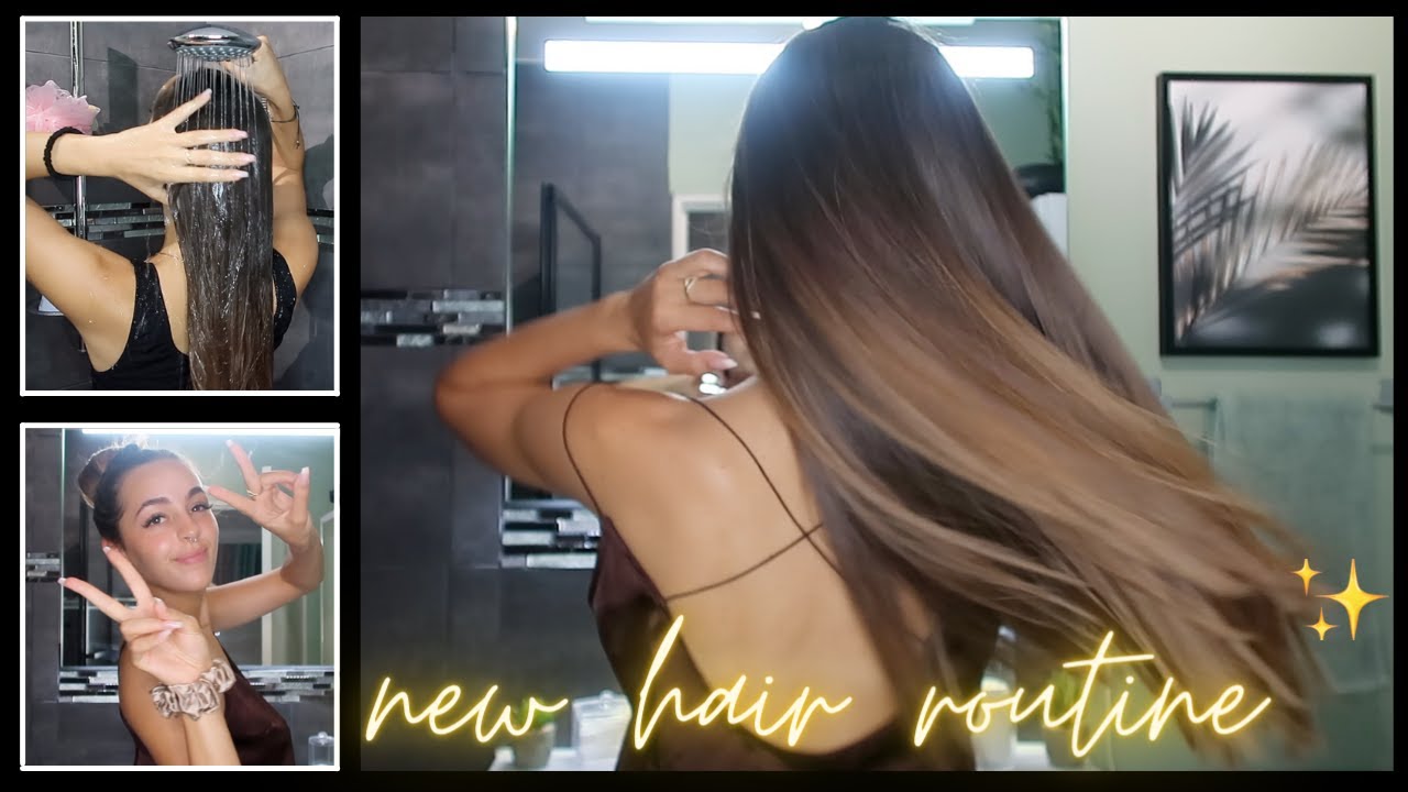 ma nouvelle routine cheveux lisses ✨ (lissage parfait, cheveux propre brillant & en bonne santé)