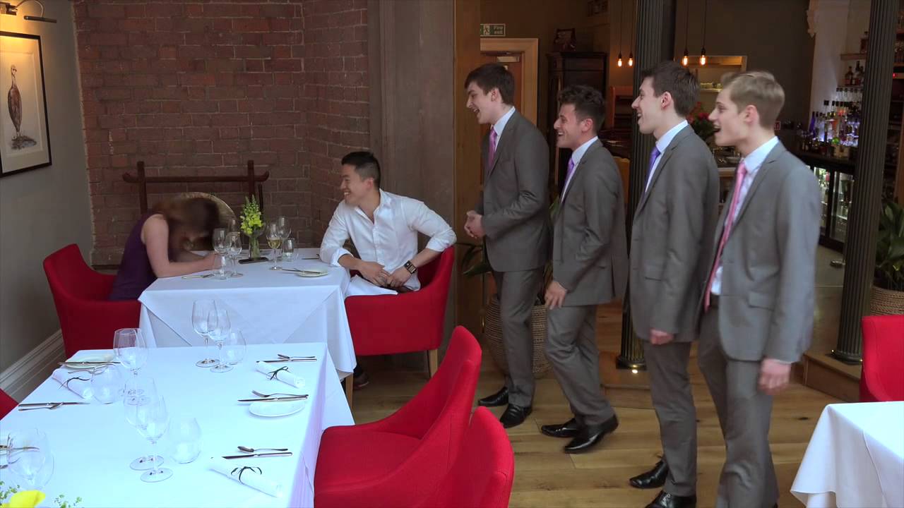 Sai and Charlotte - The Proposal - Can't Take My Eyes Off You - Proper Sound Barbershop Quartet
