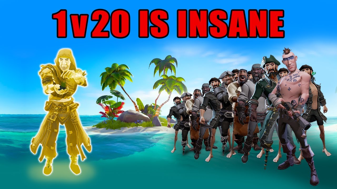 1 Gold Curse VS 20 Hunters - Island Manhunt - Sea of Thieves