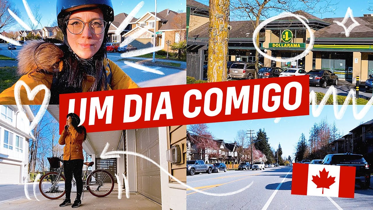 Passeio de bike no meu bairro no CANADÁ + mercado, Dollarama e fiz estrogonofe 👩🏻‍🍳 #PaulaTodoDia