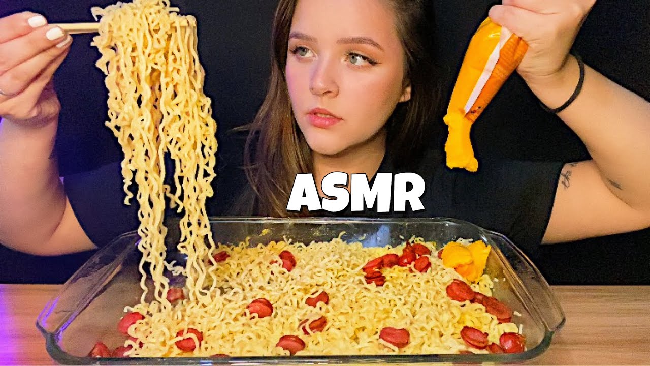 ASMR COMIDA MIOJO COM CALABRESA E CHEDDAR MUKBANG BRASIL | CAMILE ASMR