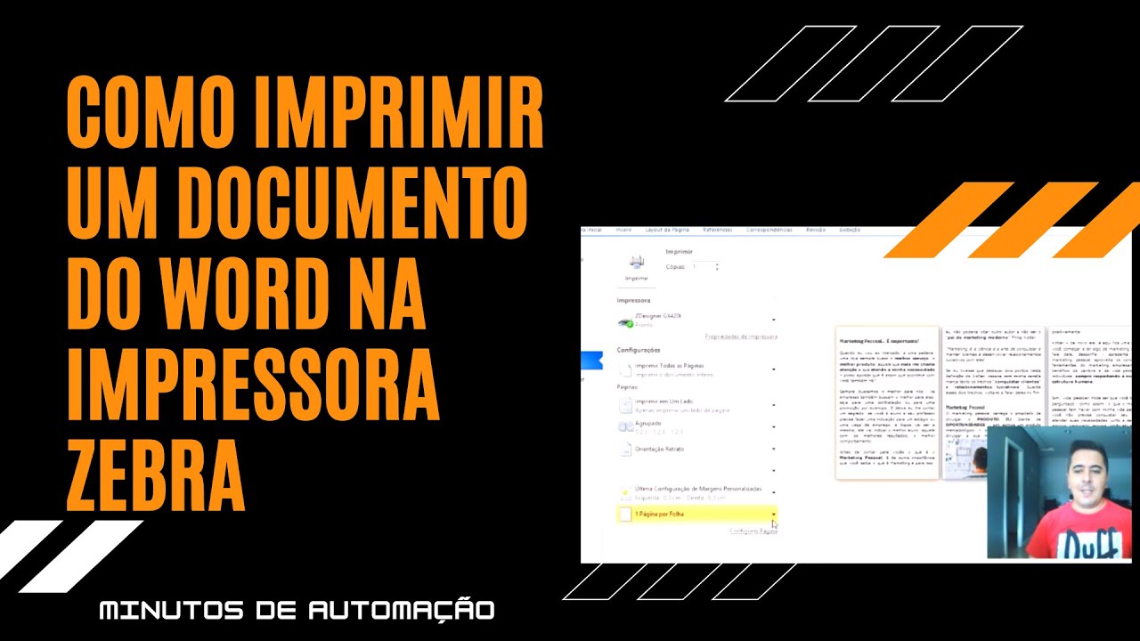 Como Imprimir UMA PÁGINA DO WORD na Impressora Zebra?