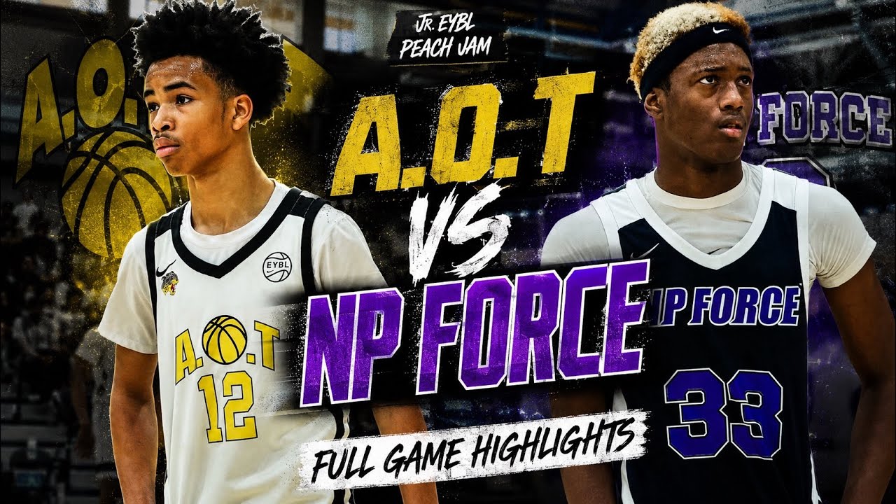 #1 Ranked 7th Grader Christian Bell vs Kyrie Simpson! | AOT vs NP Force at Jr. EYBLPeach Jam