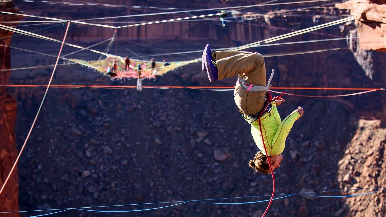 BASE Jumping & Highlining Madness on the Space Net