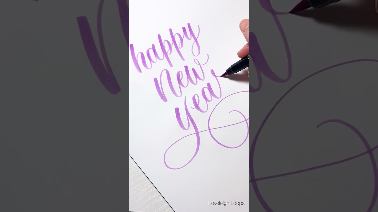 Happy New Year!! 💕 Blended Brush Pen Calligraphy 