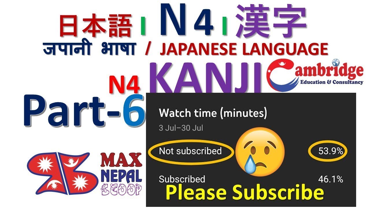 Part 6 | N4 Kanji ❙ 漢字 ❙ नेपालीमा | Japanese Language N4 Kanji