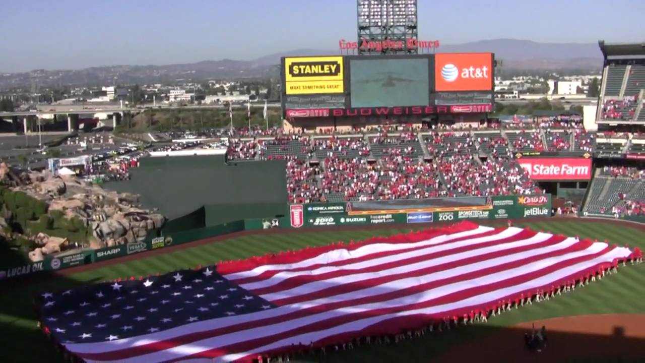Boeing C17 Globemaster III flyover -  Angels July 4th vs Orioles