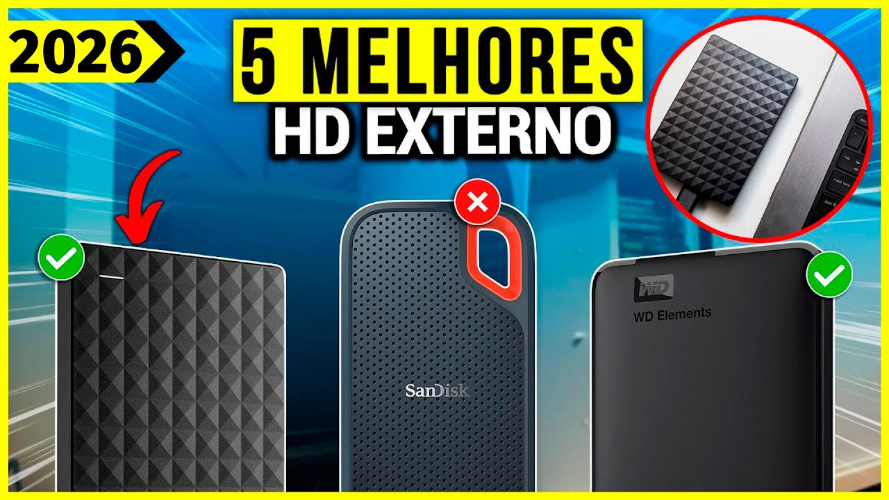 Os 5 Melhores HD Externo / HD Portátil Em 2026!