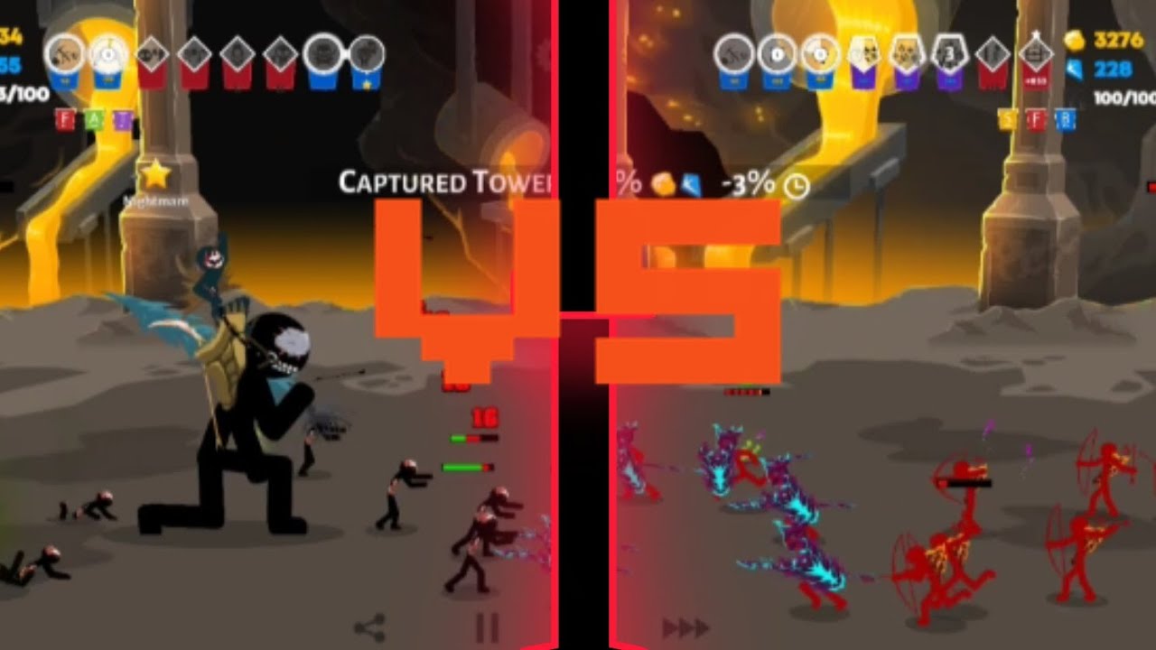 Fighting against Kai rider in stick war saga