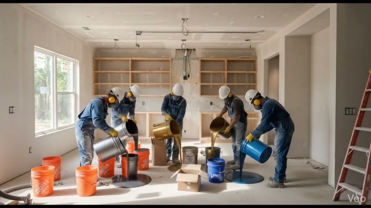  Complete Luxury Kitchen Epoxy Floor Transformation | Metallic Marble Floor Makeover
