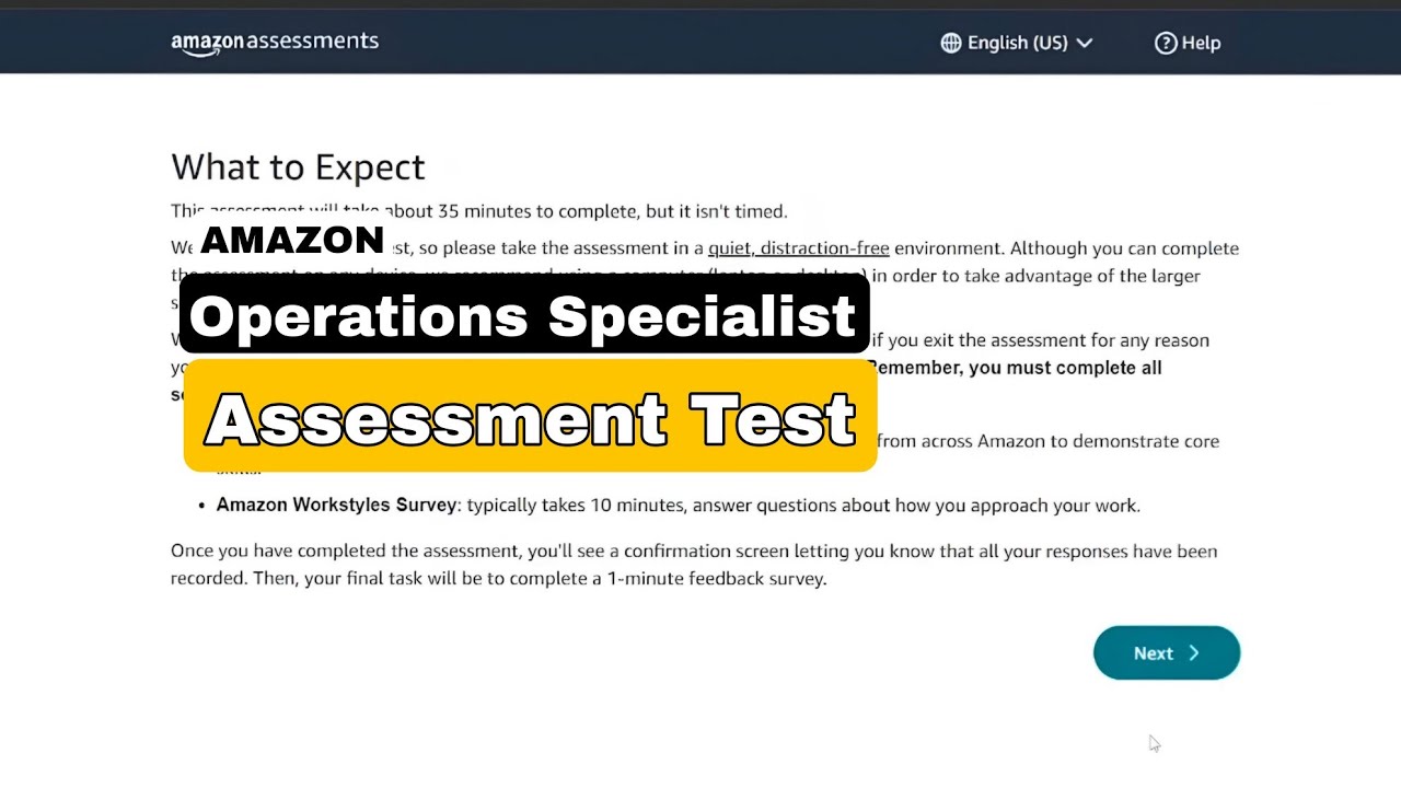 Amazon Operations Specialist Assessment Test Full Video