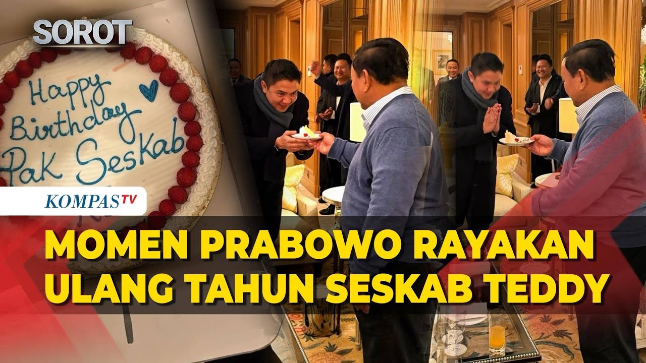 Momen Presiden Prabowo Rayakan Ulang Tahun Seskab Teddy saat Sela Kunjungan di Paris