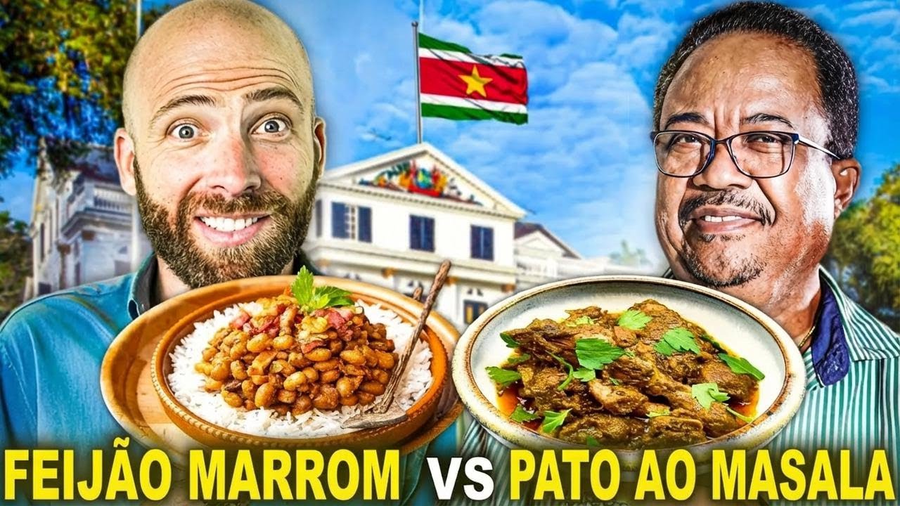 Almoçando com o Vice-presidente do Suriname! Masala Doks ou Feijão Marron?