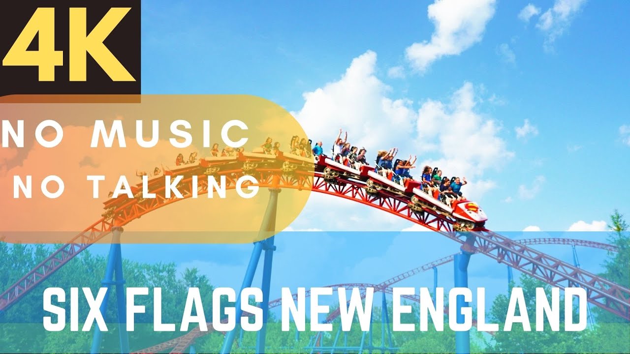 4K walking tour of Six Flags New England, Agawam Massachusetts USA