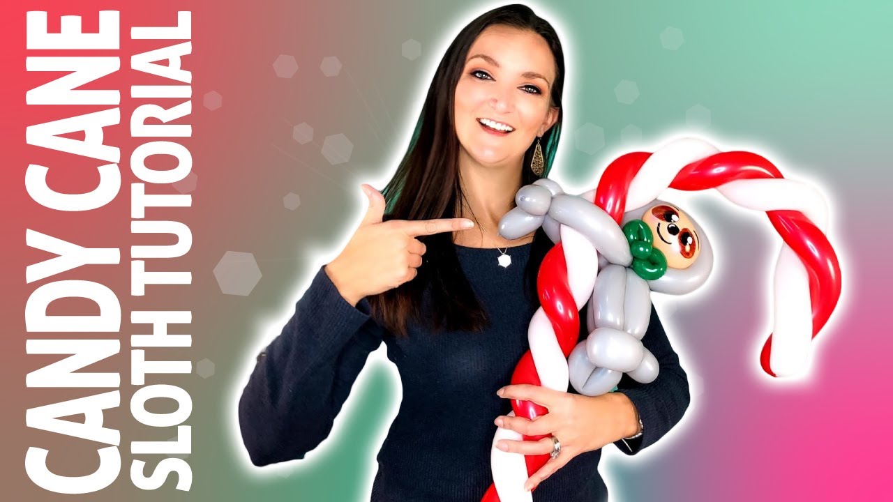 Peppermint Sloth on a Candy Cane Balloon Animal Tutorial!