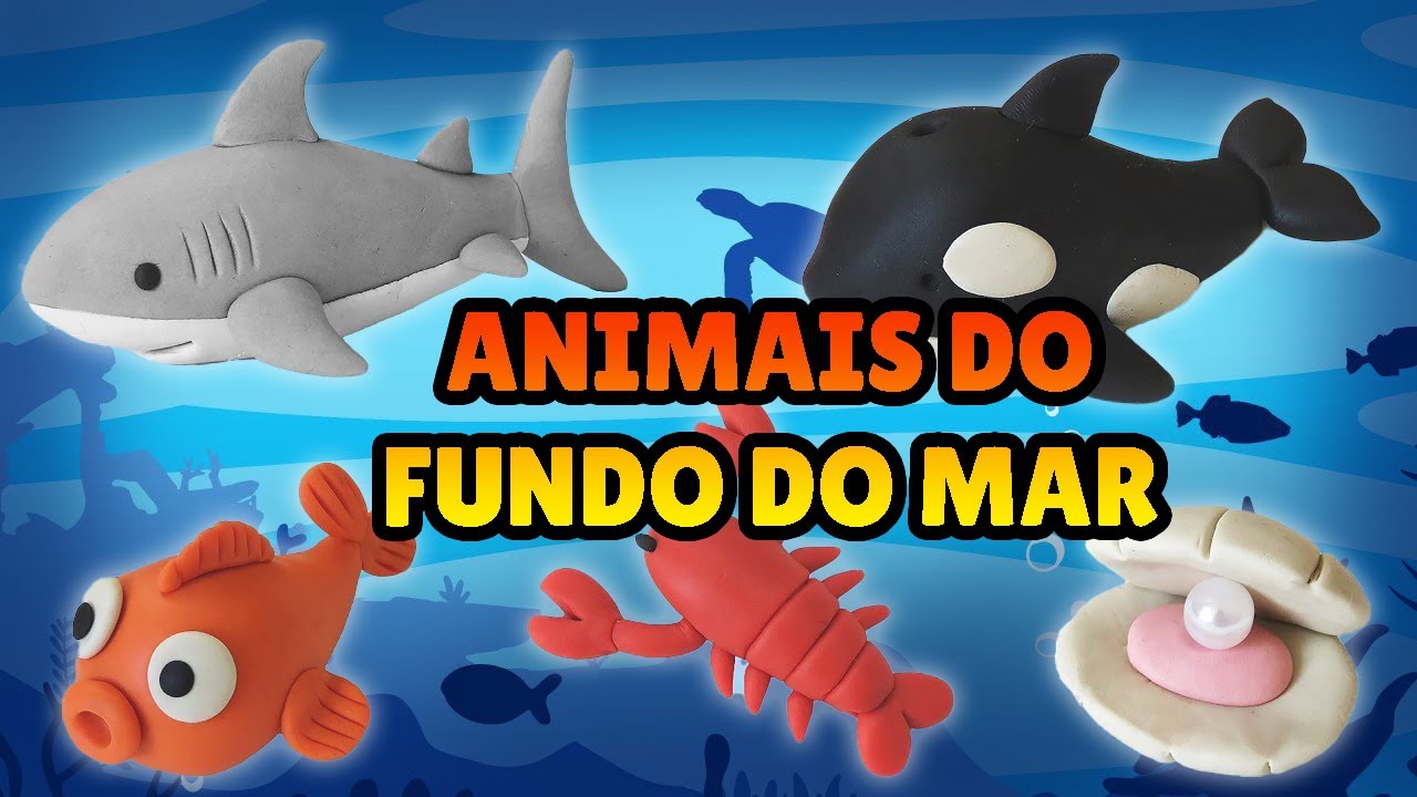 🔴 ESPECIAL ANIMAIS FUNDO DO MAR MINIATURA - Compilado Tutorial Biscuit, clay,  pasta americana DIY