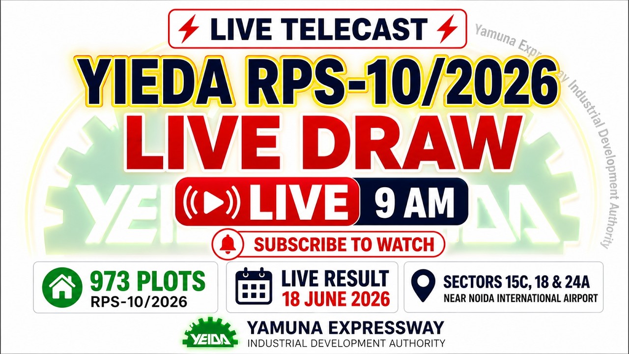 🔴YEIDA RPS-10/2026 LIVE DRAW  | 973 Plots Lottery Result LIVE | Sector 15C, 18 & 24A Plot Allotment