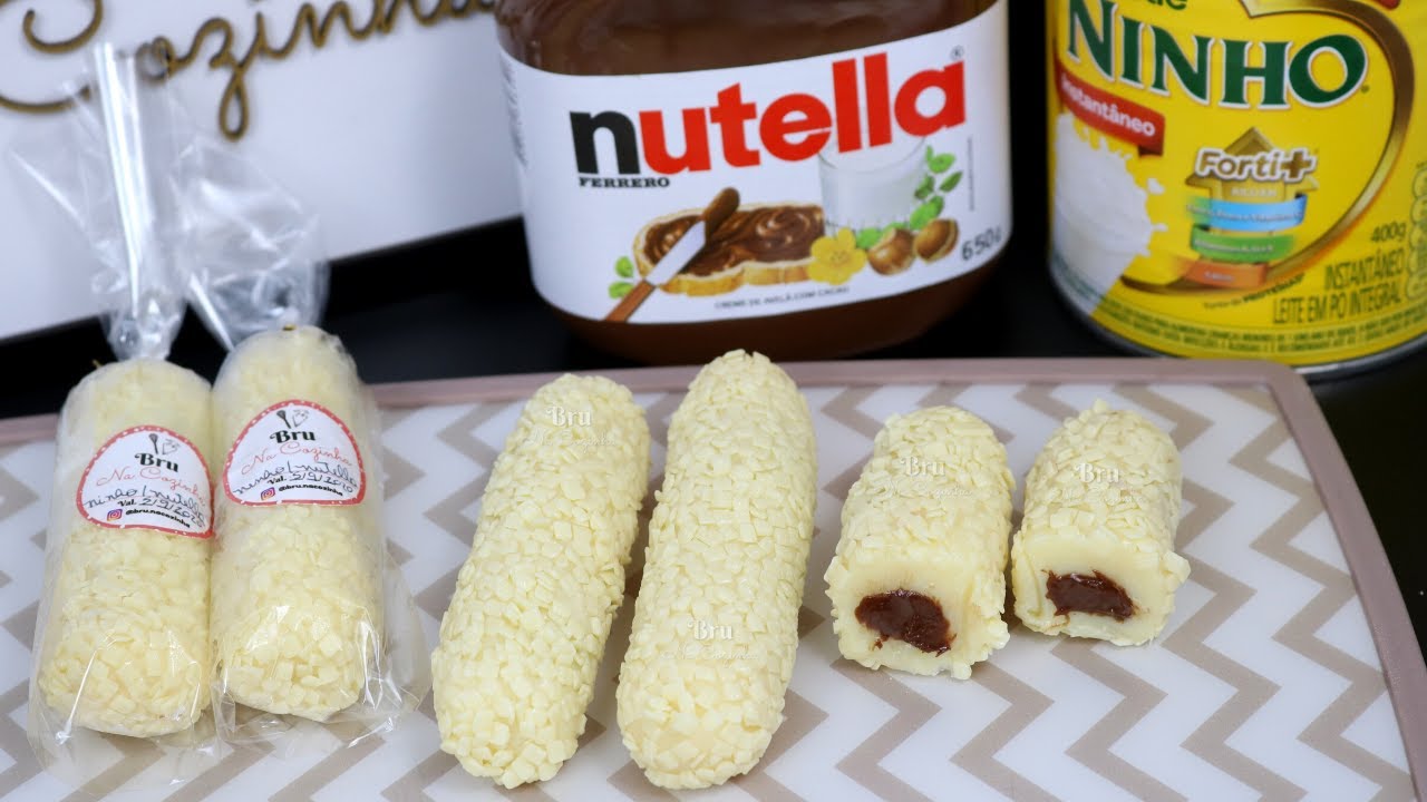 FAÇA E VENDA TUBETES DE LEITE NINHO COM NUTELLA | Bru na Cozinha |