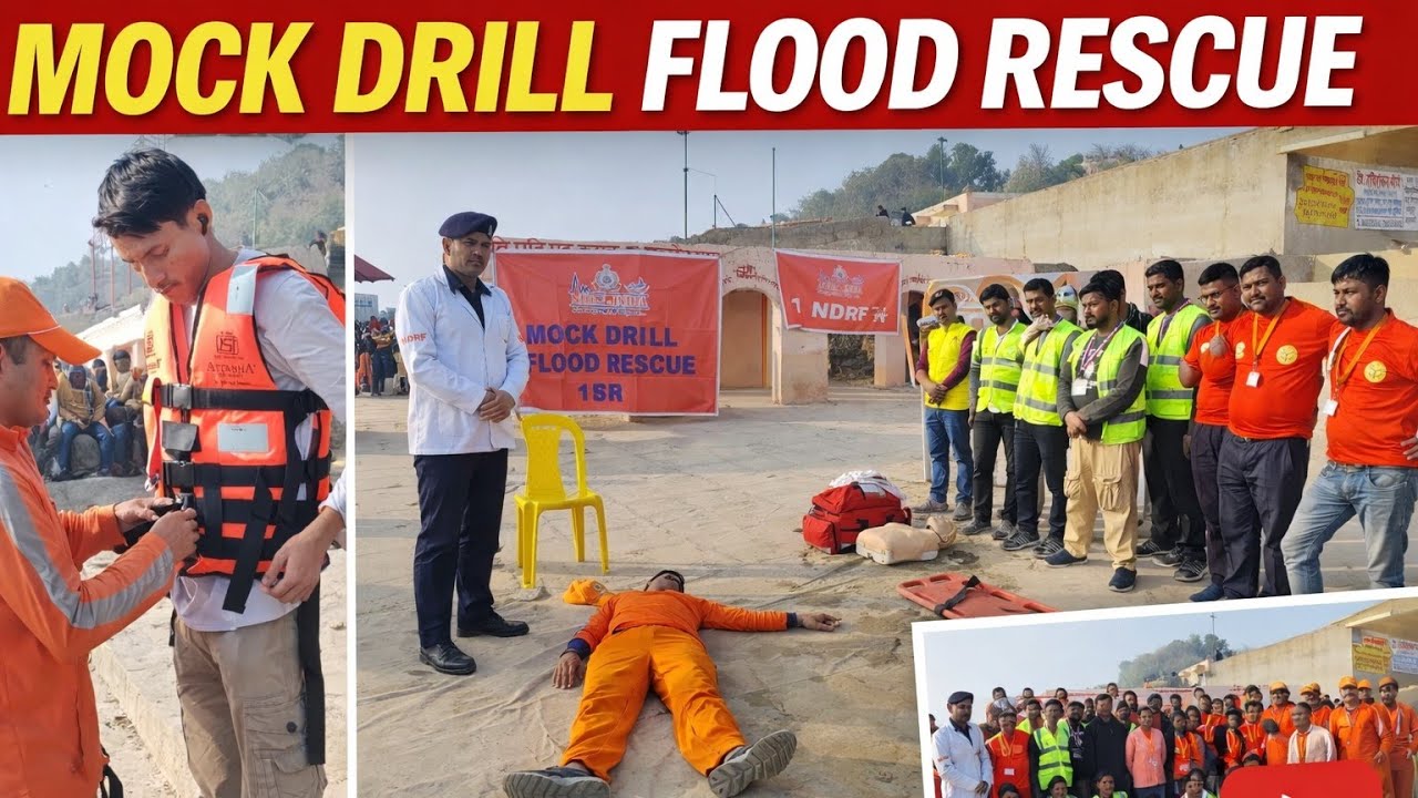 Civil Defence flood rescue mock drill⛑️by NDRF at Balua Ghat, Mughalsari#civildefense#ndrf#drill#lol