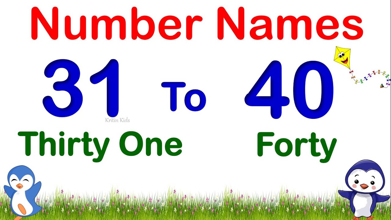 31 to 40 Numbers Names for Kids | Number Spellings 31 to 40 | Count Number with Spelling 31-40