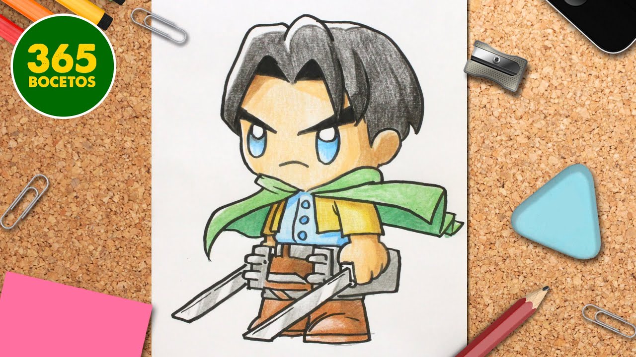 COMO DIBUJAR A LEVI ACKERMAN KAWAII - Dibujos faciles kawaii paso a paso con Jape