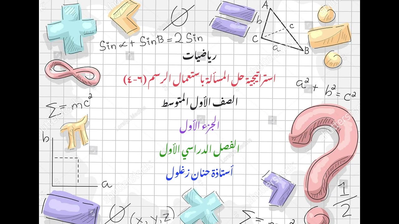 استراتيجية حل المسألة باستعمال الرسم جزء١ أولى متوسط فصل دراسي أول