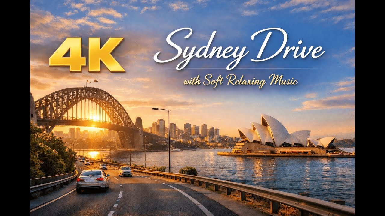 Sydney Harbour Bridge & Opera House Drive in 4K | Relaxing Music