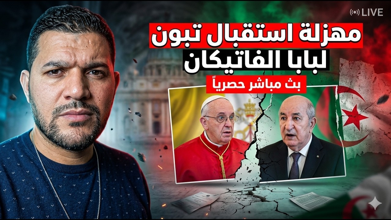 اميـر ديزاد ينفجر 🔥فضيحة و مهزلة استقبال تبون لبابا الفاتيكان بالجزائر  AMIR DZ
