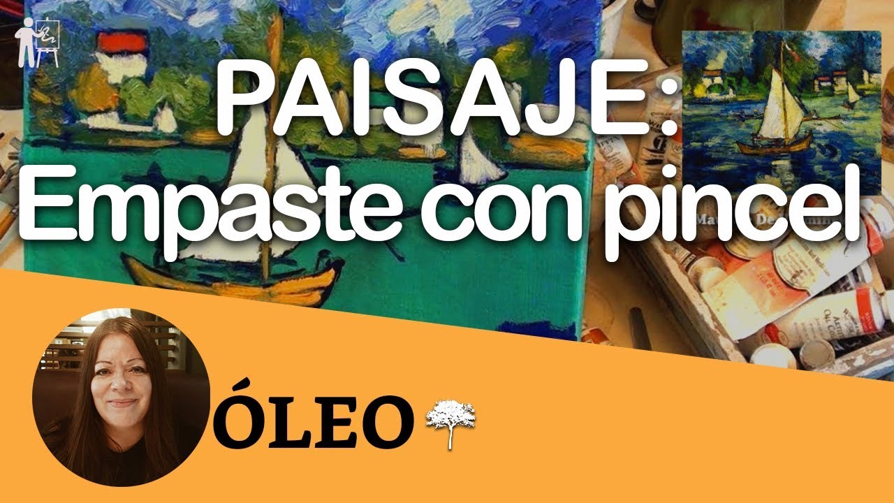 ÓLEO Paisaje Textura de empaste con pincel - OIL Landscape Texture of filling with brush