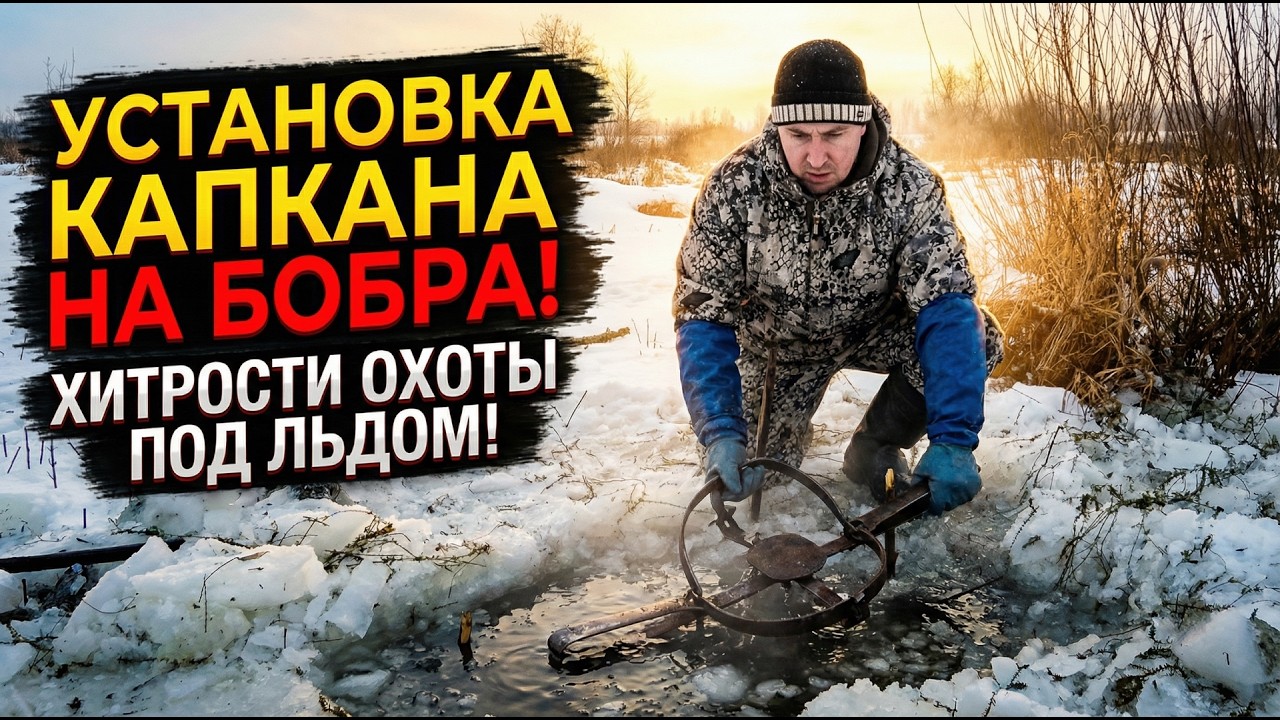 ОХОТА на БОБРА Зимой #49.1 / КАПКАН под ЛЁД / ХИТРОСТИ охоты на БОБРА