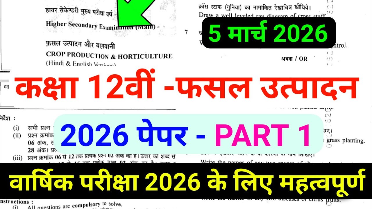 class 12th crop production paper 2026