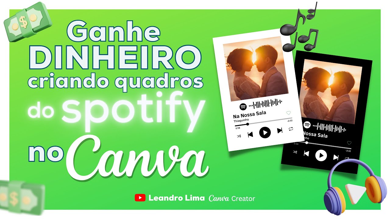 Como criar quadro Spotify interativo no Canva e ganhar dinheiro - Essa arte vende muito!