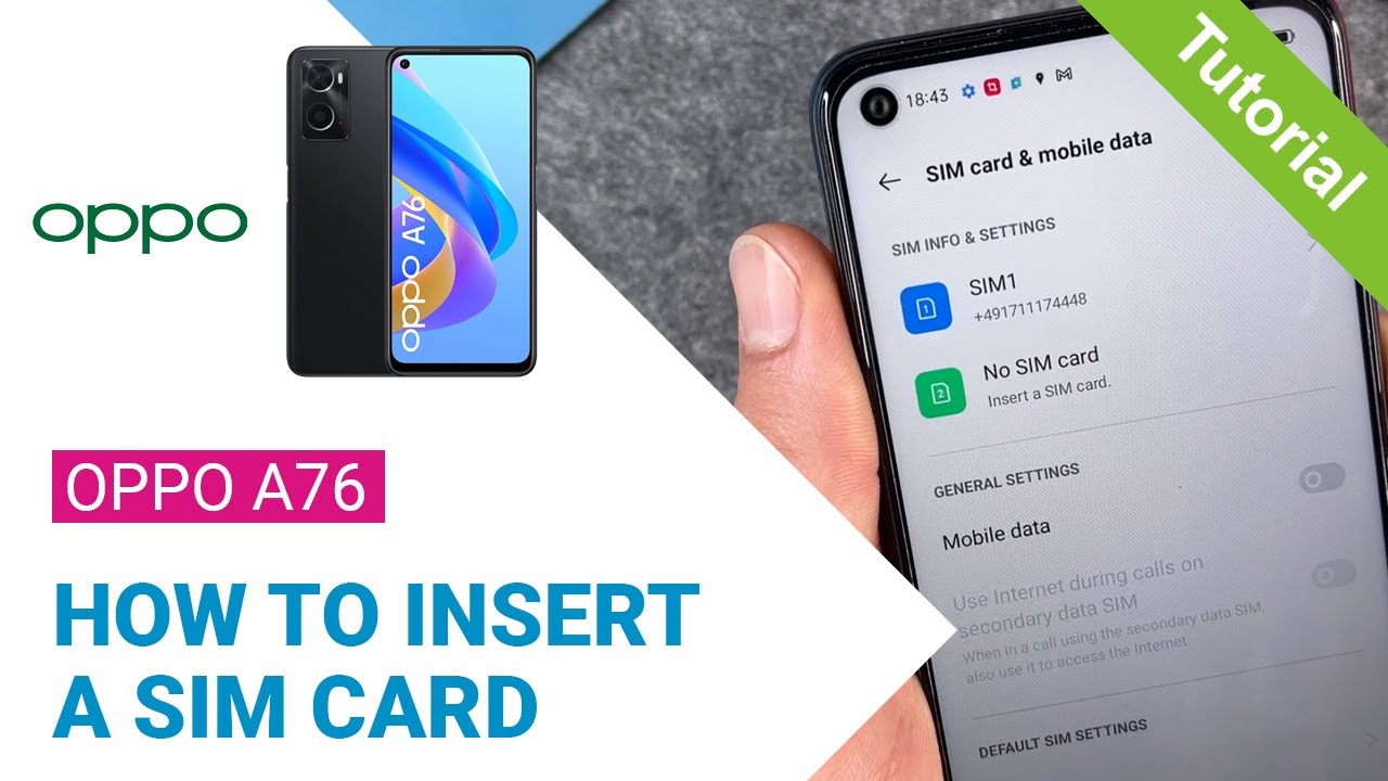 OPPO A76 - How to insert a SIM card • 📲 • 📶 • ✅ • | Tutorial