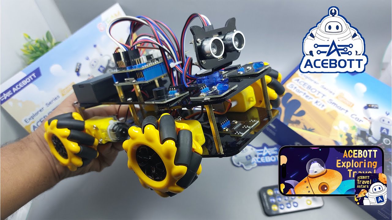 مراجعة ACEBOTT STEM Robot Car Kit روبوت ذكي لتعلم البرمجة خطوة بخطوة!