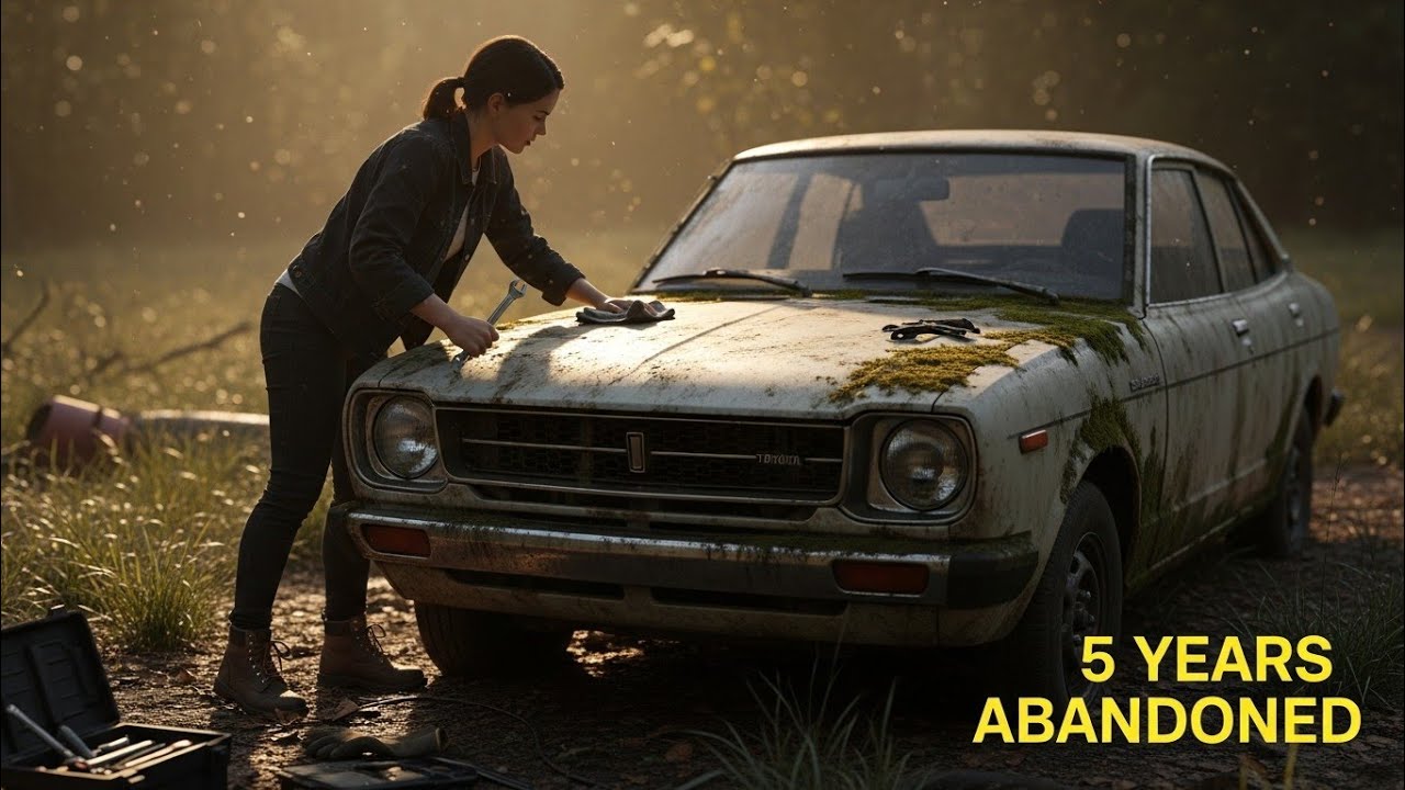 Timelapse : The girl Repair and restore a vintage Toyota car that had been abandoned for 5 years
