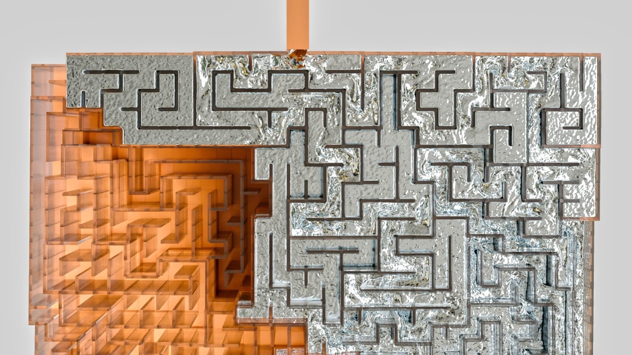 Liquid Metal Solves a Maze &ndash; Mesmerizing Fluid Physics!