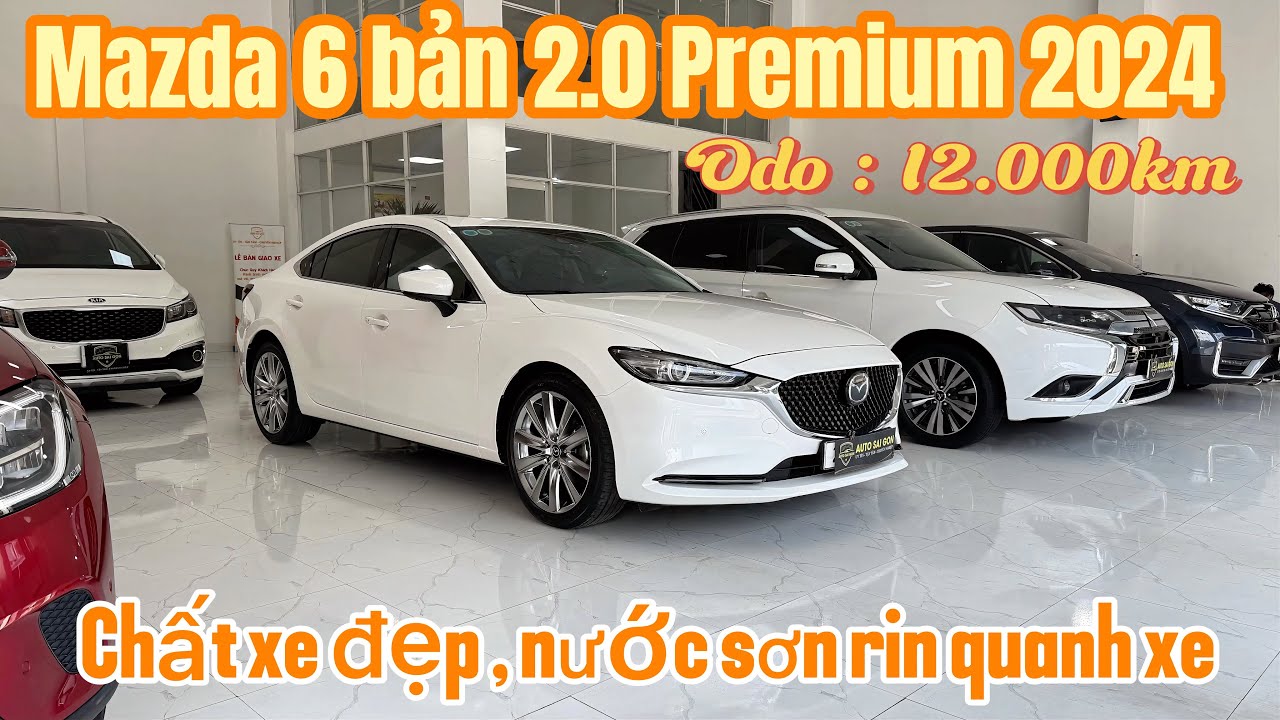 Mazda 6 bản 2.0 Premium 2024 lăn bánh 12.000km chất xe đẹp nước sơn rin còn quanh xe #mazda6 