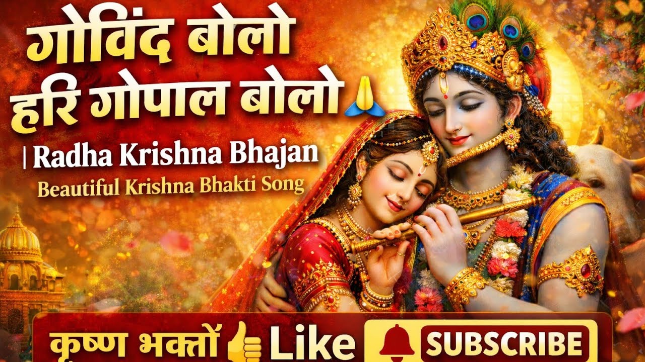गोविंद बोलो हरि गोपाल बोलो 🙏 | Radha Krishna Bhajan | Beautiful Krishna Bhakti Song