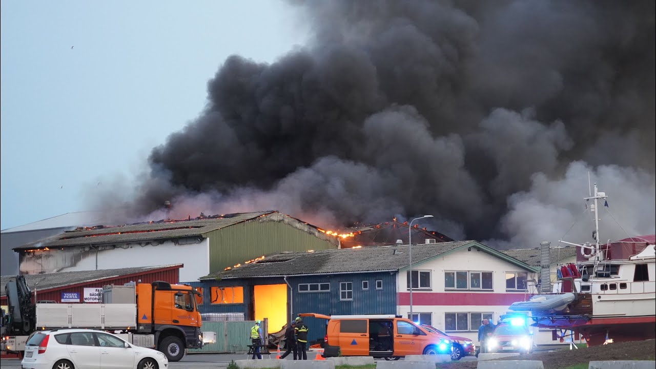 Brand på Faaborg værft d. 03-06-21 - Fire at shipyard in Faaborg, Denmark