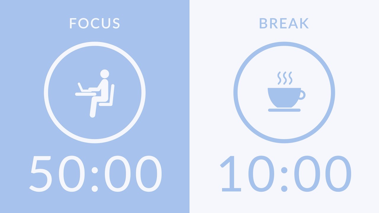 50/10 Pomodoro Timer with White Noise 🎧 4-Hour Study with Me for Deep Focus & ADHD ✨