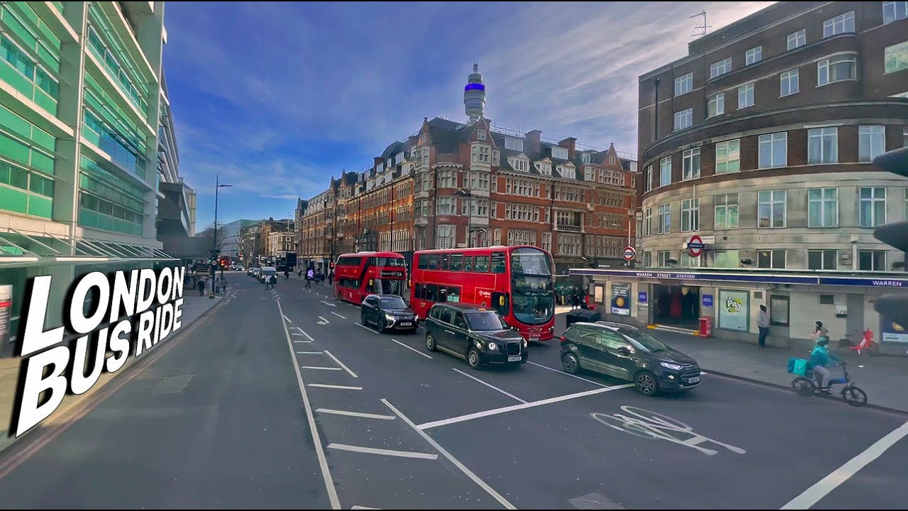 London Bus Ride 🇬🇧 - Route 390 - Journey from North London passing King's Cross Stn & Oxford Circus