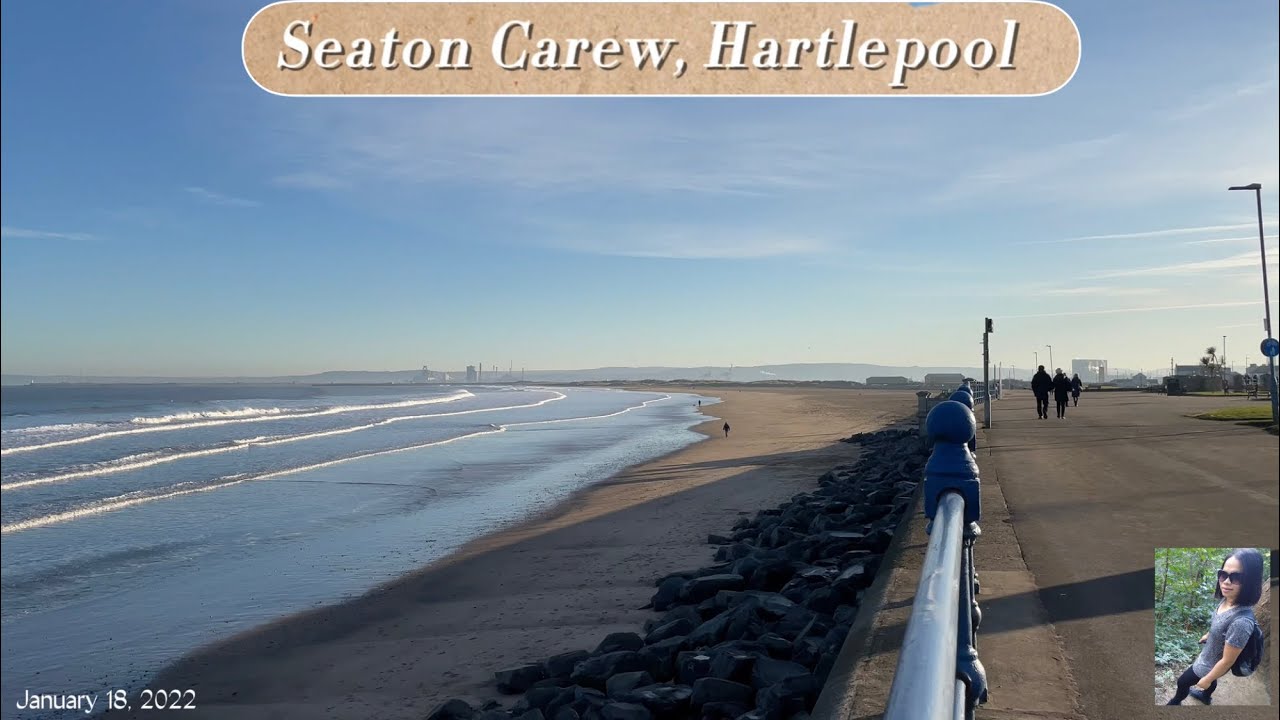 Relaxing walk Seaton Carew Hartlepool. One of many wonderful beaches in the Northeast of England UK