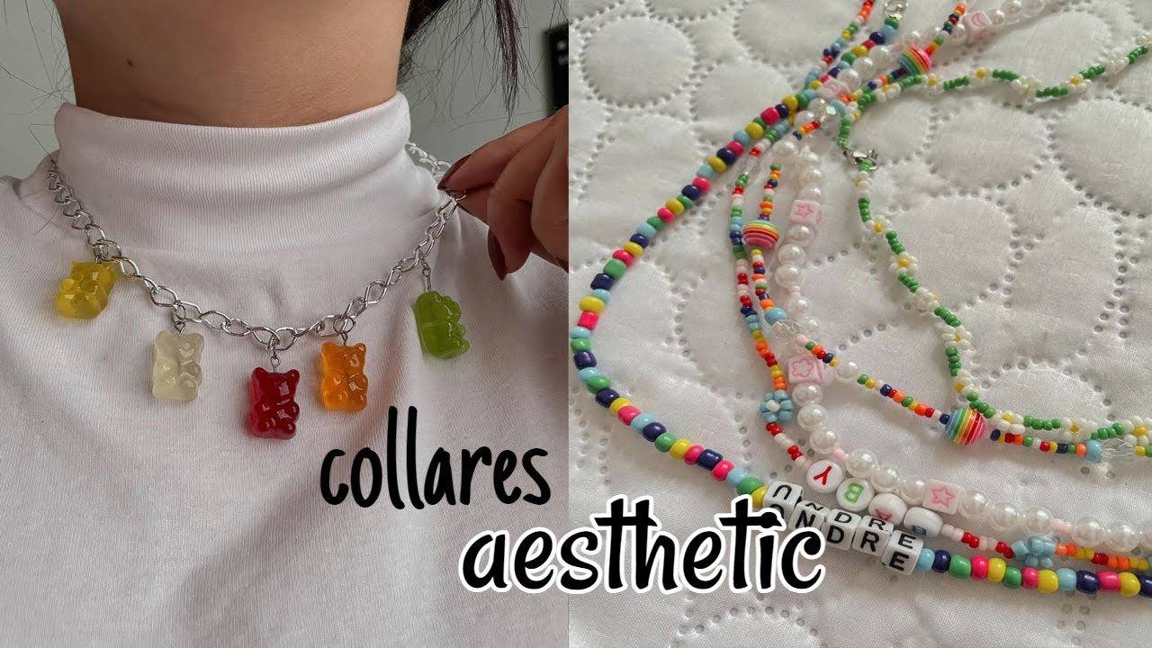 Hice mis propios COLLARES AESTHETIC ✨super faciles* / Andrea casallas